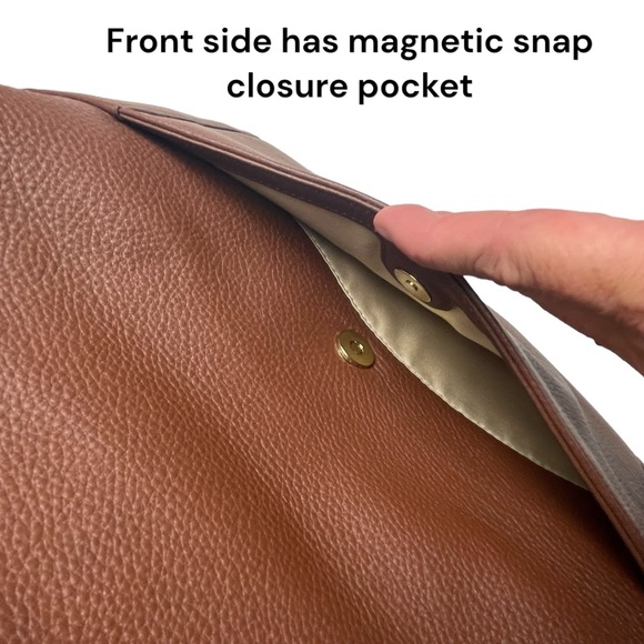 NWOT Levenger Womens Brown Leather Structured Messenger Briefbag w Laptop Case - Picture 2 of 16